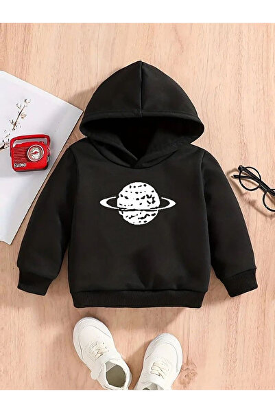 BEGRİFF سويت شيرت مطبوع عليه كوكب زحل للأطفال للجنسين