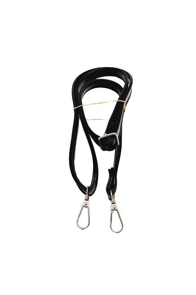 angel çanta aksesuar Λουστρίνι Angel Bag - 125x2 cm, Σφήνα, Μαύρο Χρώμα, Ασημί Μεταλλική Λαβή