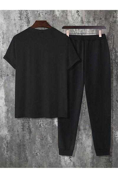 MOONBULL Men's Bird Printed T-shirt-Sweatpants Set