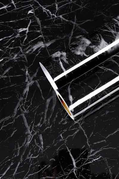 CARNIVAL LAND Black Marble Pattern Coating Paper Foil Bench Table Shelf 5 meters between the bench