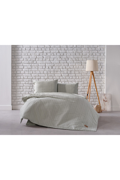 Doqu Home İpliği Boyalı Serisi Mabel Tek Kişilik Nevresim Takımı - Yeşil