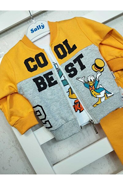 sally baby طقم موسمي مكون من 3 قطع مكون من خيطين، نمط بطة، حروف، طقم علوي وسف...