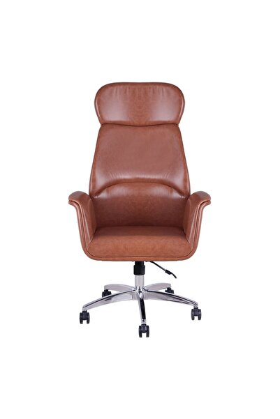 Herkese Mobilya Cheer Kahverengi Deri Makam Koltuğu