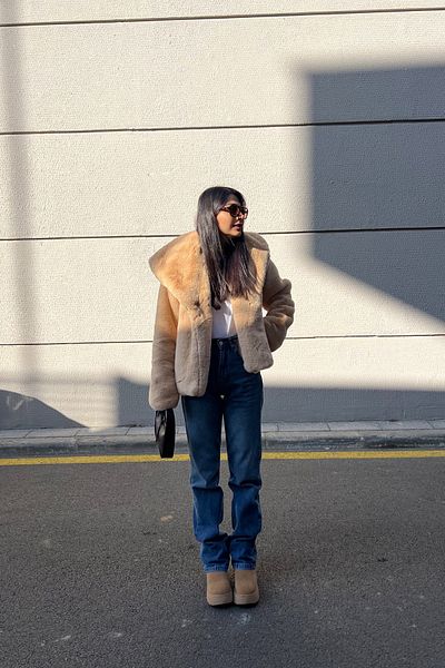 Seda Yalçın Atelier Camel Premium Faux Fur Jacket
