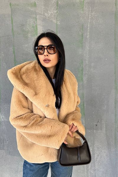 Seda Yalçın Atelier Camel Premium Faux Fur Jacket