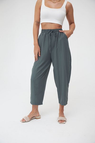 Laluvia Spodnie Ayrobin Shalwar z kieszeniami w kolorze khaki