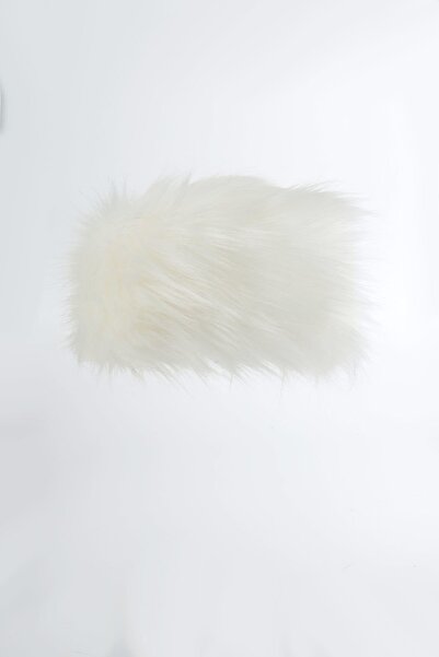 Kapin Beyaz Peluş Kalpak Şapka