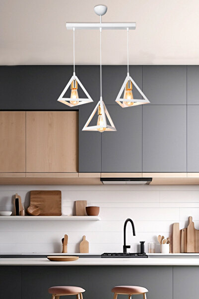 Modelsa PRİZMA 3'LÜ SIRALI BEYAZ-GOLD