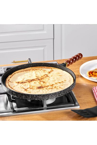 Taç Cast Granite Pancake Pan 36 Cm Black