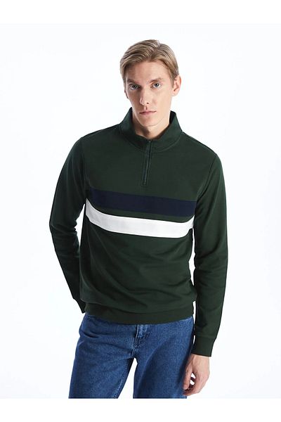 LC Waikiki LCWAIKIKI Klassisches Herren-Sweatshirt mit Stehkragen und langen Ärmeln und Farbblock