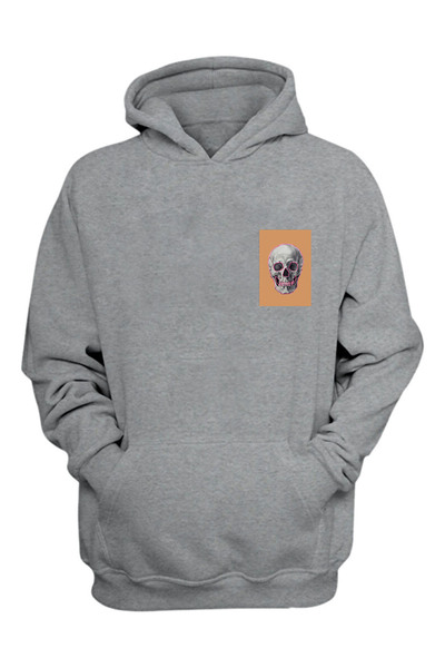 THEWERT Unisex siva Čupkani materijal lubanja Štampano roza Prugasto majica