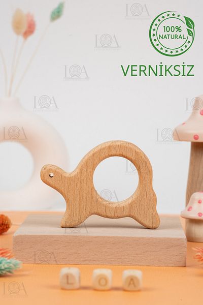 LANDOFACCESSORY Wooden Teether - Tooth Soothing - Natural Non-Varnished Teether