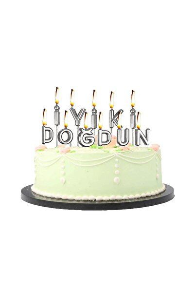 Bkmc İYİKİ DOĞDUN GÜMÜŞ MUM