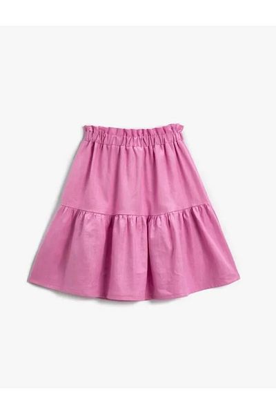 Koton Elastic Waist Frilly Midi Skirt