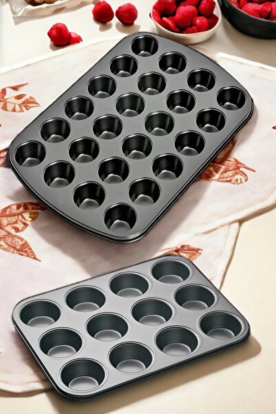 Tilbe Home Muffin Kalıbı 24'lü Mini + 12'li Büyük Cupcake Kek Kapsülü Yanmaz ...