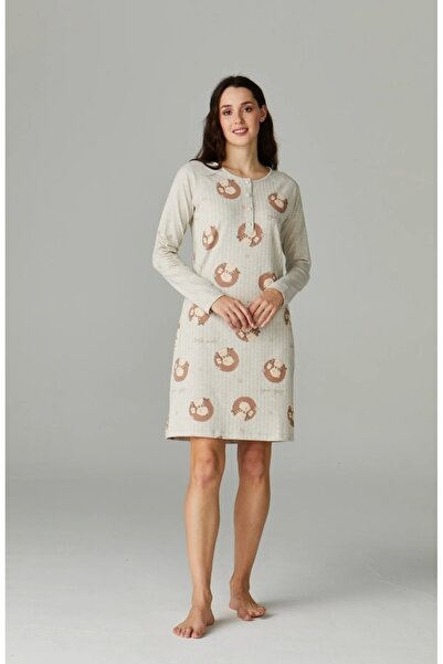 Feyza Cămașă de noapte sport cu mânecă lungă, lungime midi, 4625