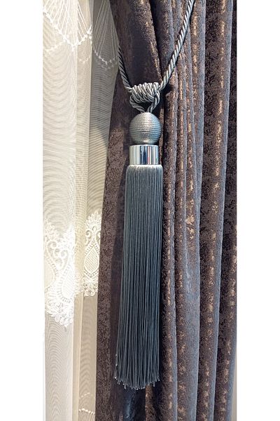 serART Elegans Set of 3 Background Curtain double-breasted curtain Ceiling Binding anthracite