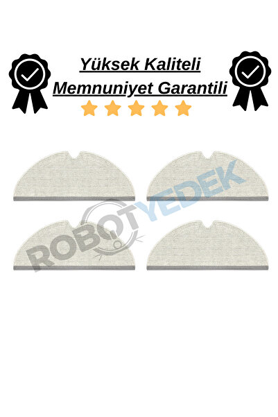 robotyedek Roborock S6 Maxv - 4 mopuri compatibile de înaltă calitate, microfibră cu suprafață completă și groasă