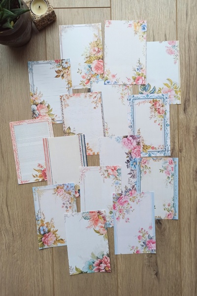 Mona Craftist 15 قطعة من ورق القصاصات ذو طابع زهرة الباستيل العتيق، مجموعة ور...