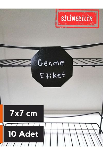 Şeffaf Etiket 10 bucăți etichetă neagră ștergabilă (7X7 CM) care se poate fixa pe sticlă și atașa tablă agățată 10 mm etichetă cu fixare