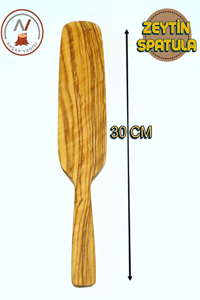 Ahşap Vadisi Zeytin Ağacı El Yapımı Tahta Kürek Spatula 30 cm Büyük Boy Ahşap Spatula Zeytin 1 Adet