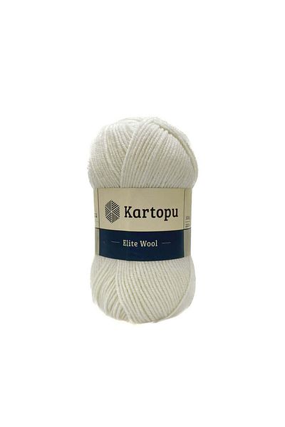 Kartopu Elite Wool K010 White 49% Wool Knitting Yarn Sweater & Sweater & Cardigan & Vest Winter Knitting Yarn