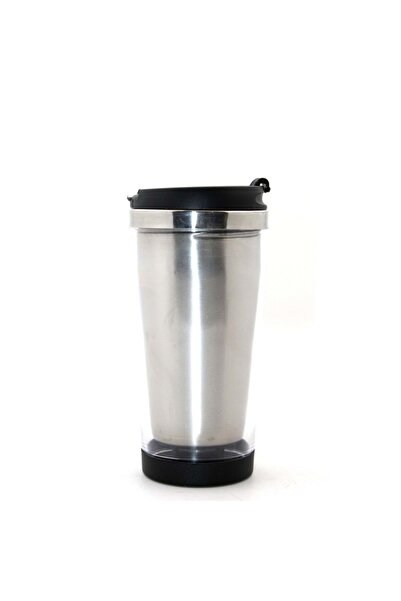 HEPBİMODA Çelik Termos Bardak Gümüş 450 Ml