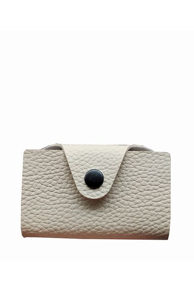 Kemer Dünyası Unisex 10 Compartment New Small Fit Beige Color Credit Card Holder - Wallet