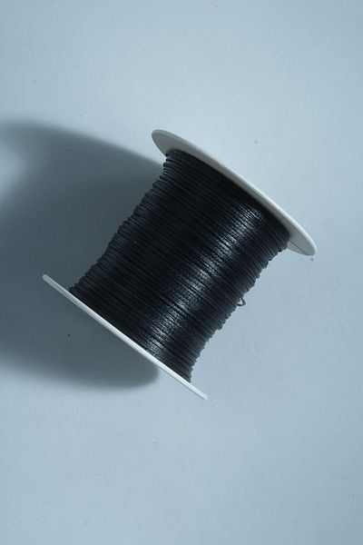 Eskişehir hobi sanat Black 100 Meters 0.8 Mm Waxed Thread (Necklace Jewelry Design Bracelet Saddler Leather Sewing Thread)
