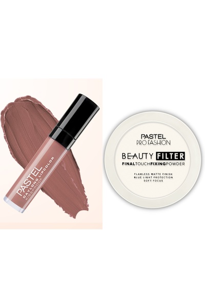 Pastel Daylong Lipcolor Kissproof - Likit Mat Ruj 31 + Pastel Beauty Filter Fixing Powder - Pudra 00