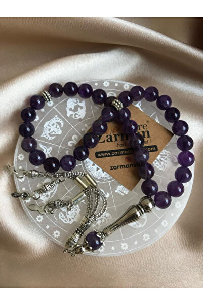 STORE ZARMAN مسبحة من حجر الجمشت الطبيعي - 8 ملم