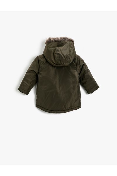 Koton Faux Fur Hooded Coat for Baby Boy