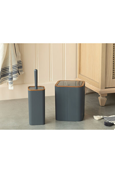 English Home Olivia 2'li BANYO SETI 18x22 cm-10x34 cm Antrasit