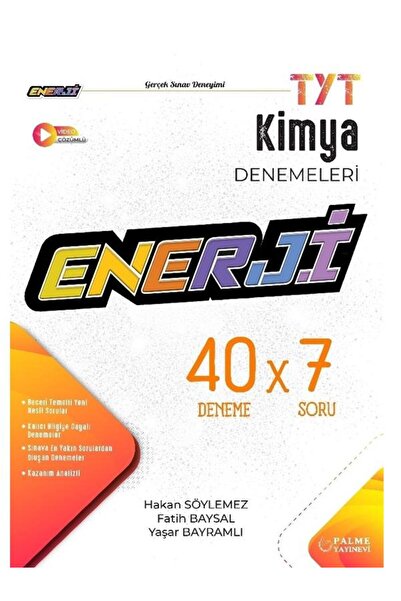 Palme Yayınevi PALME YKS TYT ENERJİ KİMYA 40 X 7 DENEME SINAVI VİDEO ÇÖZÜMLÜ