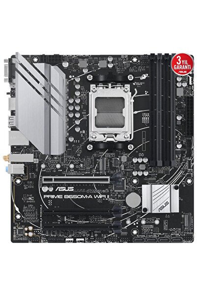 ASUS Prime B650M-A Wifi II Amd B650 Soket Am5 Ddr5 6400(Oc)Mhz Matx Gaming (O...