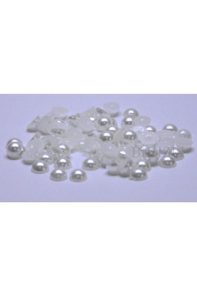 Aker Hediyelik Χάντρες Half Pearl (100 Τεμάχια) Λευκό Χρώμα 10 Χλστ