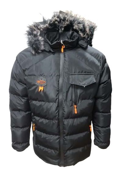 ESBOOZ Es Booz E01347 Kids Boys Hooded Furry Sports Coat - E01347 - Black - ST01347-Black-15 YEARS