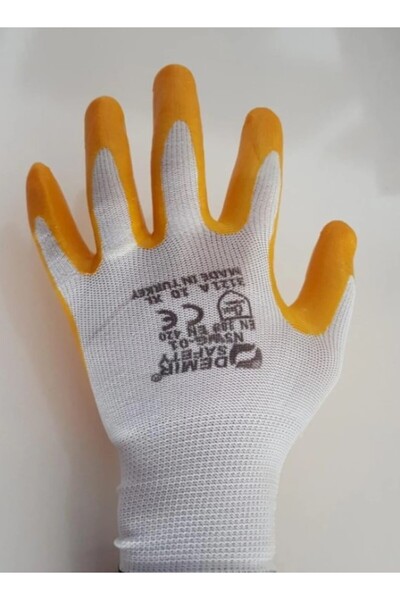 Demir BESTGUARD SAFETY D 007 SARI BEYAZ ELDİVEN (12Lİ PAKET)