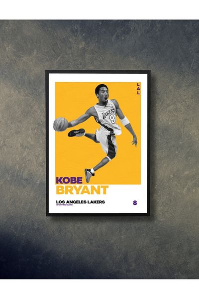 NT Handmade Black Frame Look Kobe Bryant Wall Decor Living Room Living Bed Children's Room 20X30 Painting