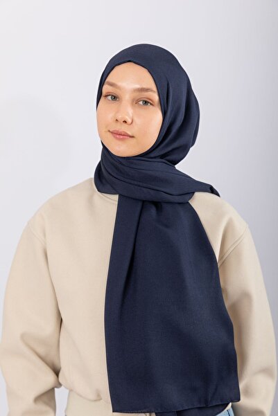 hijabchi Φυσικό Σάλι Κρεπ - Navy Blue