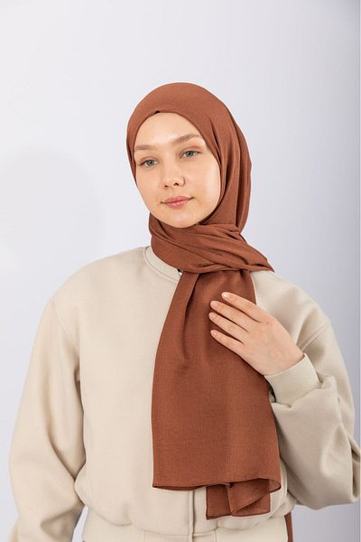 hijabchi Φυσικό Σάλι Κρεπ - Γαλακτόκαφ