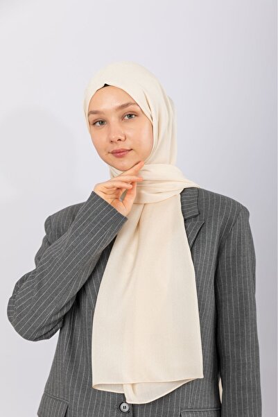 hijabchi Φυσικό Σάλι Κρέπας - Κρέμα