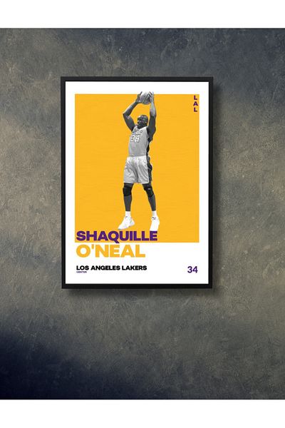NT Handmade Cadru negru Aspect Shaquille O'neal Decor de perete Sufragerie Pat Dormitor Copii 20x30 Pictură
