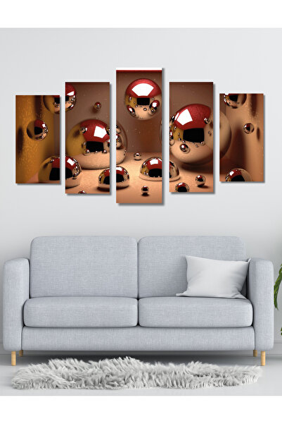 NT Handmade 5 Parça Ahşap Parlak Toplar Duvar Dekoru Salon Oturma Yatak Odası...