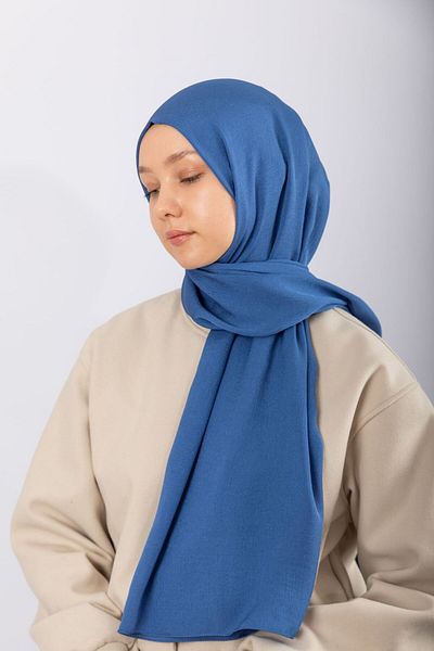 hijabchi Φυσικό Σάλι Κρεπ - Ινδίγκο