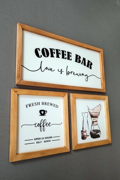 Wooden Factory Coffee Bar and Fresh Brewed, Coffee Corner, Set