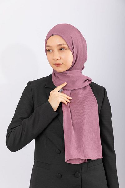 hijabchi Φυσικό Σάλι Κρεπ - Σκούρο Λιλά