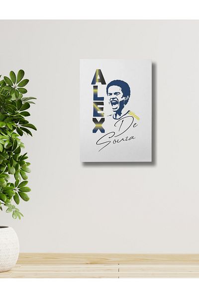 NT Handmade Decor de perete din lemn alb Alex De Souza - 20x30 cm Pictură pentru living dormitor pat copii