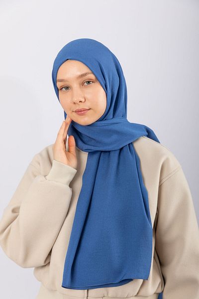 hijabchi Φυσικό Σάλι Κρεπ - Ινδίγκο