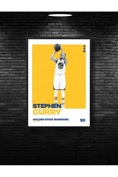 NT Handmade Cadru negru Aspect Stephen Curry Decor de perete Sufragerie Dormitor Copii 20x30 Pictură